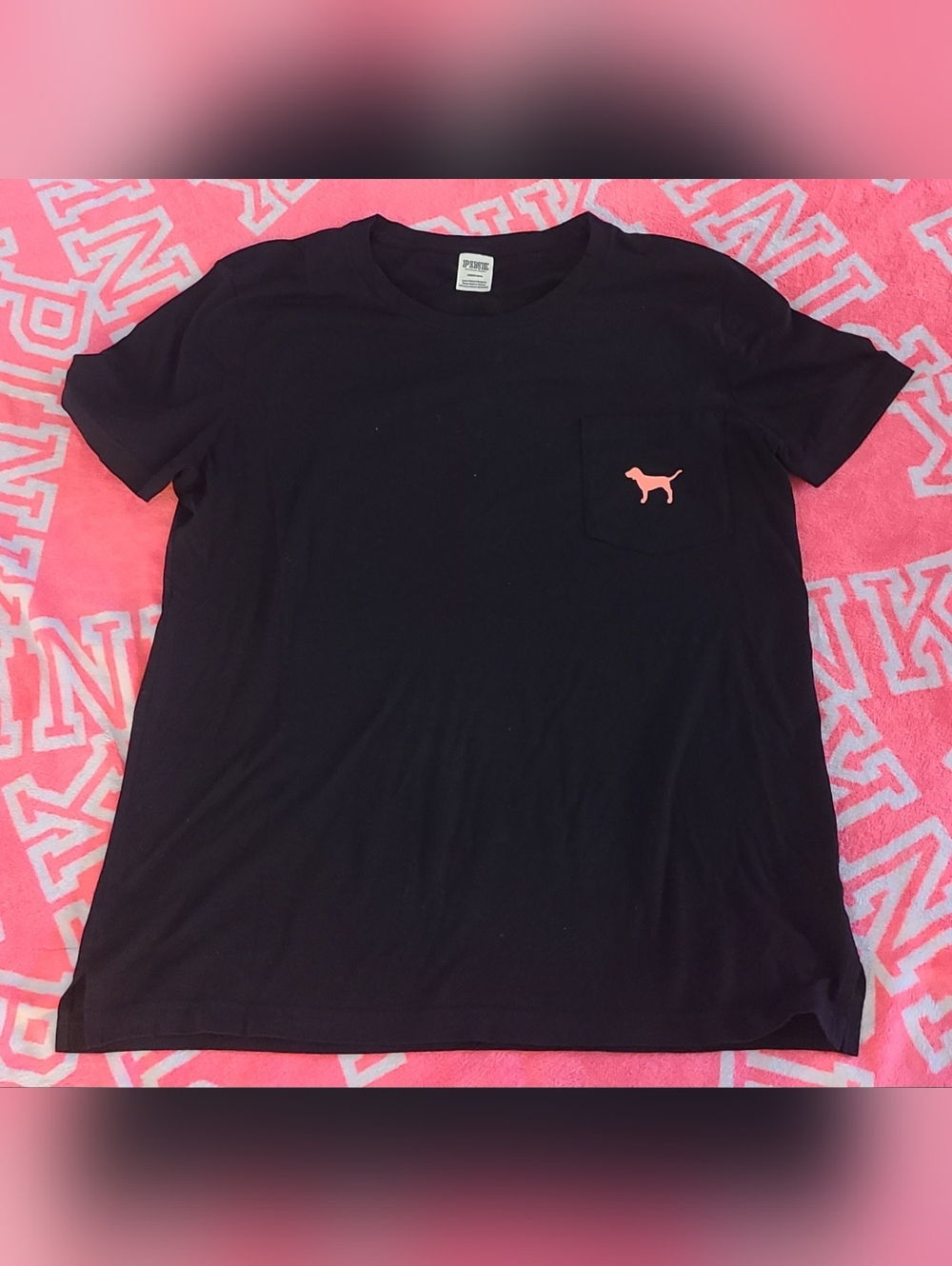 PINK Victoria's Secret Black Campus Tee - Size Large